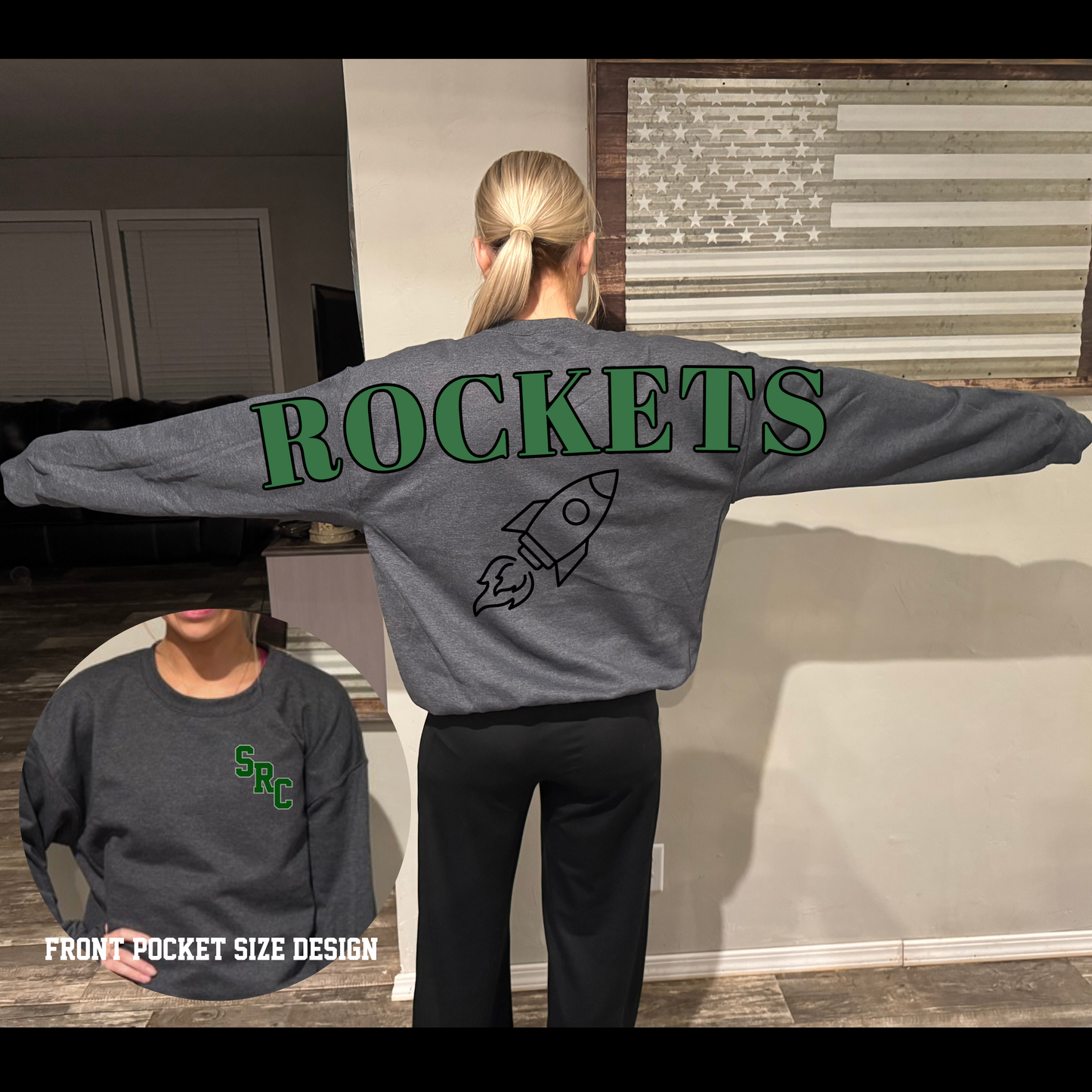 Oversized ROCKETS Across Back Sweatshirt