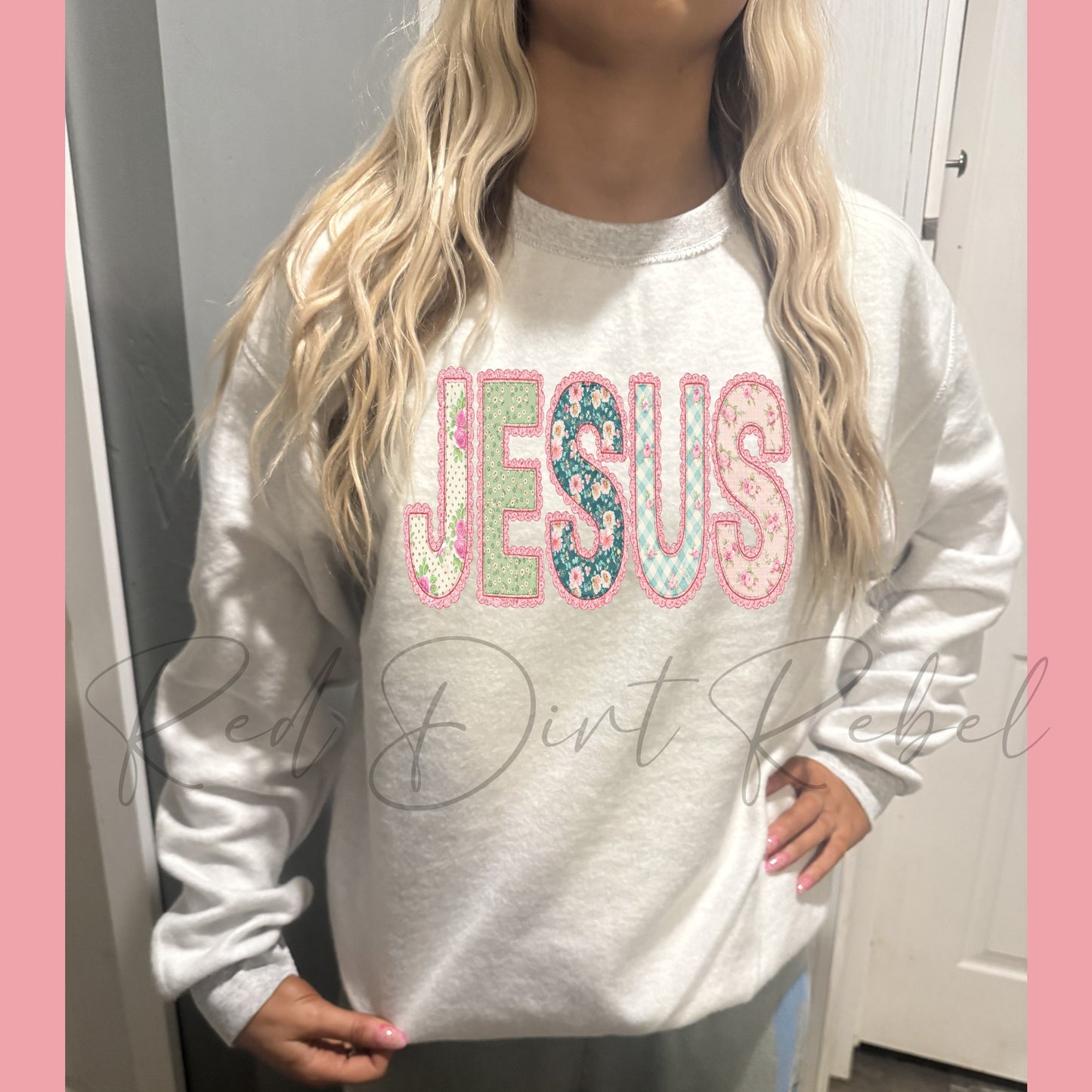 Reversible Religious Sweatshirt, floral God is Good, Jesus