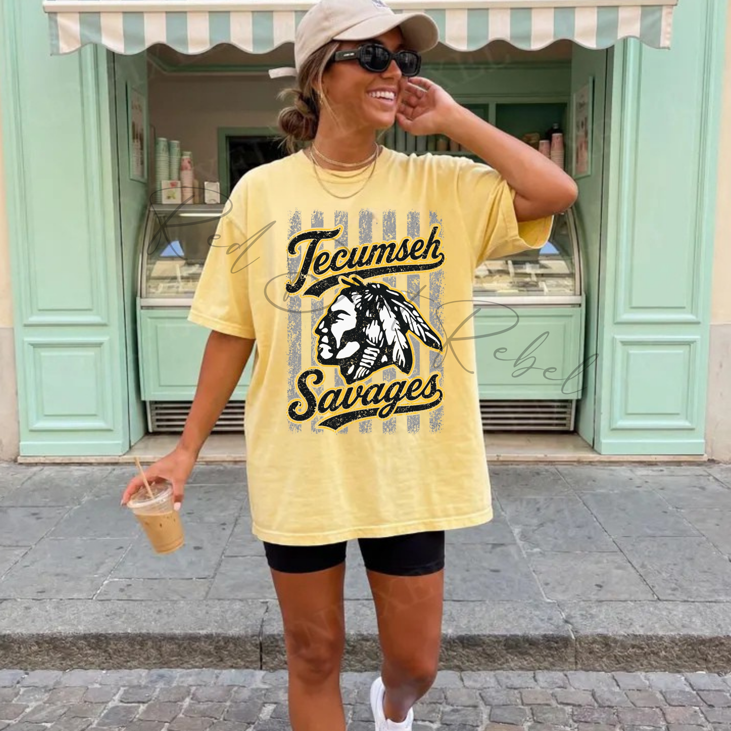 Preppy Stripe Tecumseh Savages Tshirt