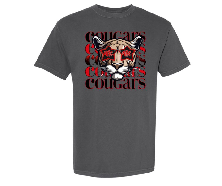 Stacked Cougar and Cougar with glasses Tshirt