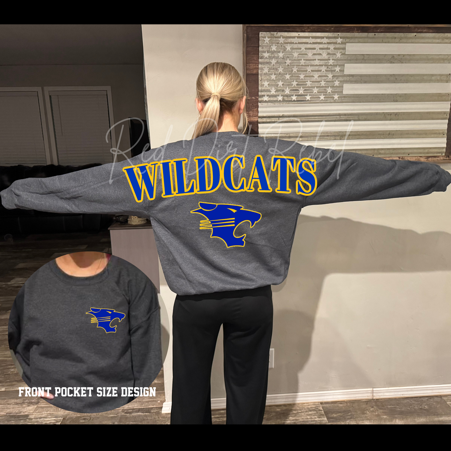 Oversized WILDCATS Across Back Sweatshirt