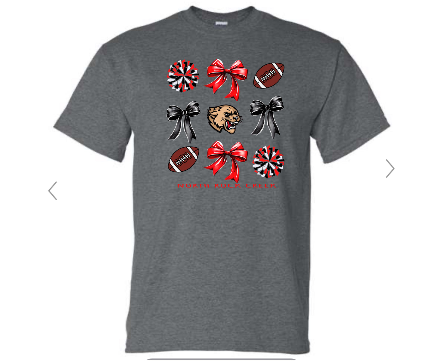 NRC Coquette Bow- Football, cheer and pom Tshirt