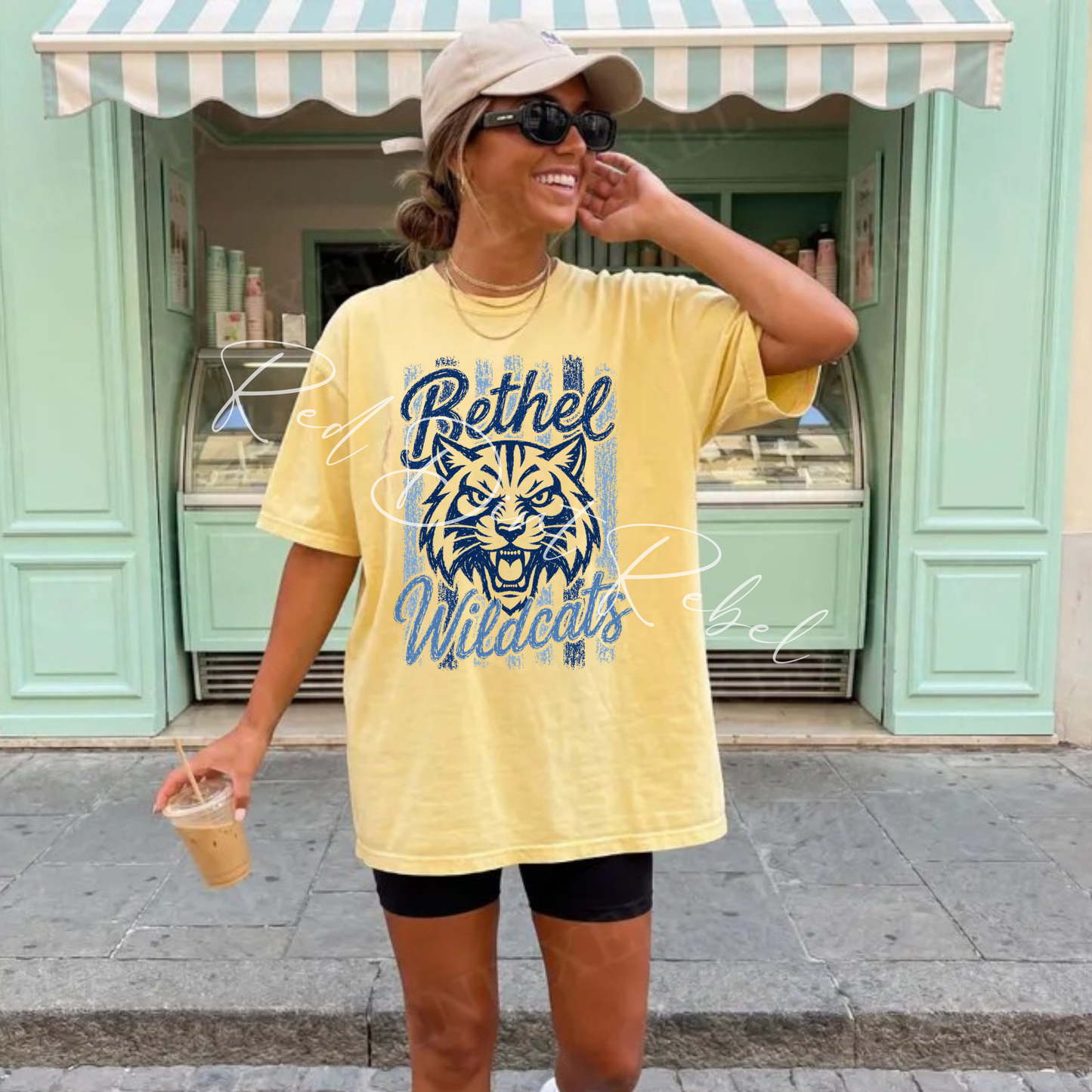 Bethel Wildcats Preppy Stripe T