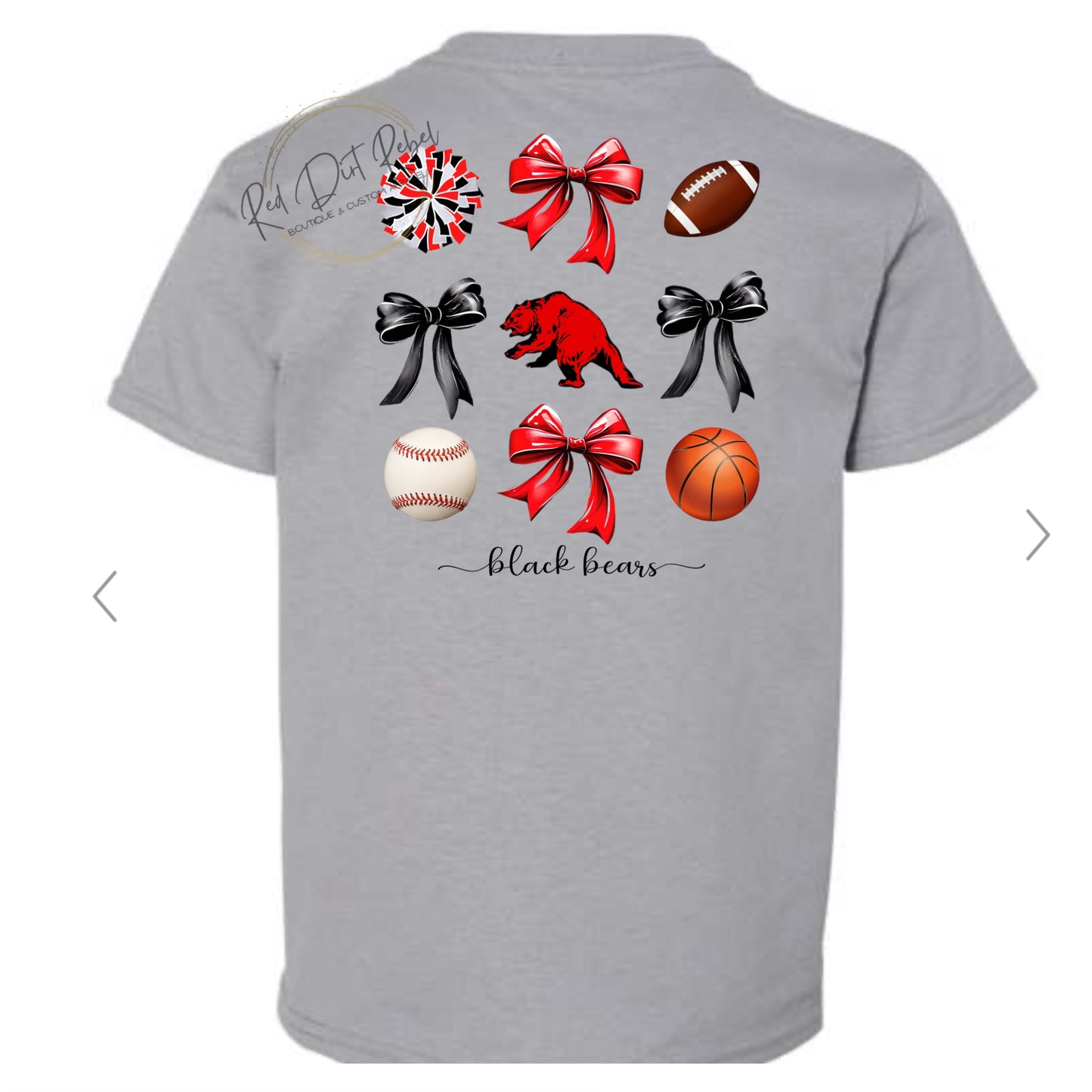 Pawnee Coquette Preppy Mascot and Bow Tshirt (poms, football, baseball and basketball)