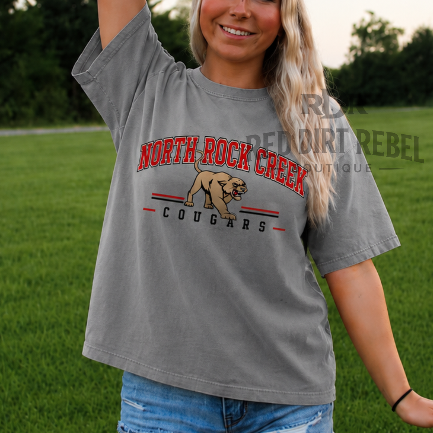 North Rock Creek Arched Cougars Unisex Tshirt