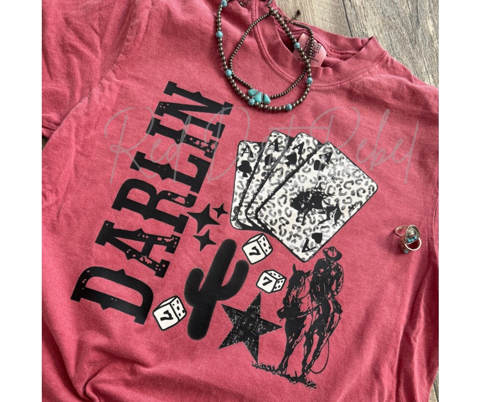 Darlin Leopard Poker Cards Tshirt