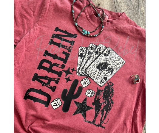 Darlin Leopard Poker Cards Tshirt