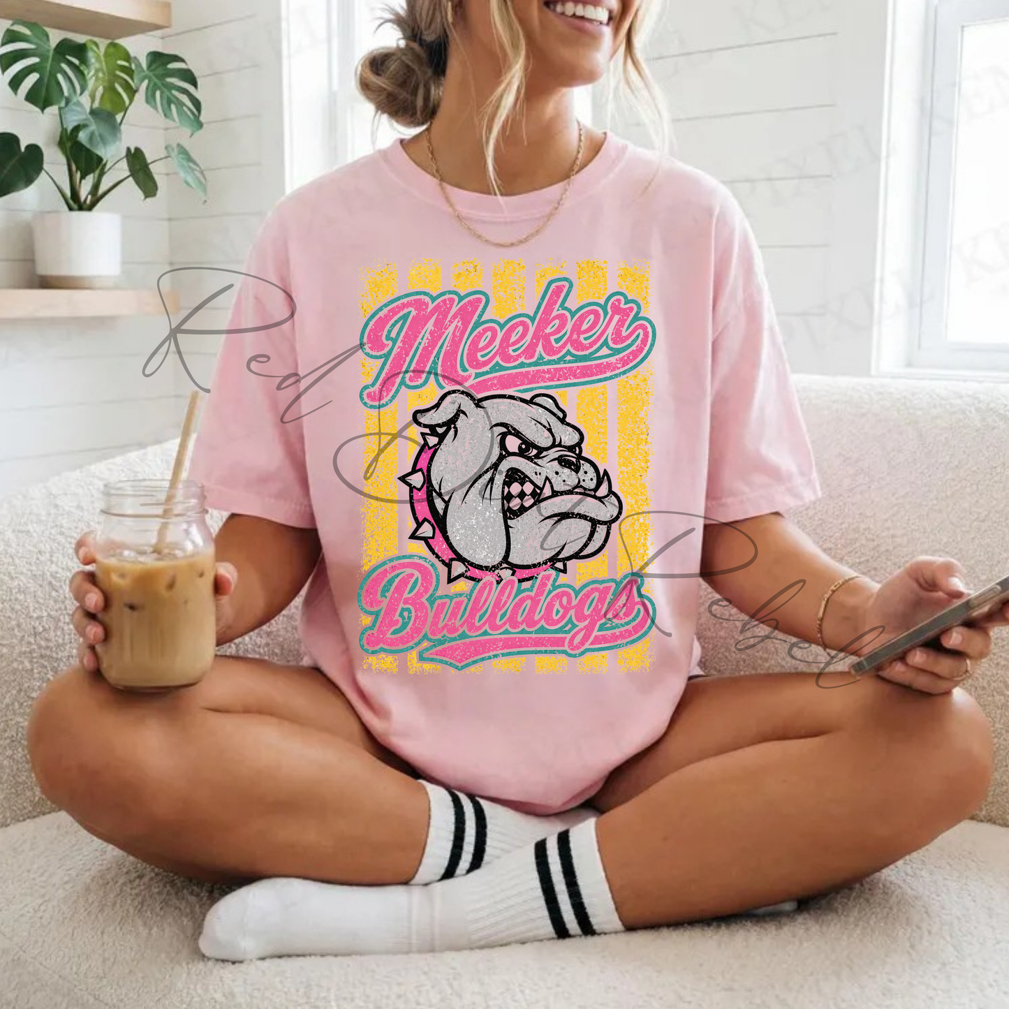 Meeker Bulldogs Preppy Stripe Tshirt