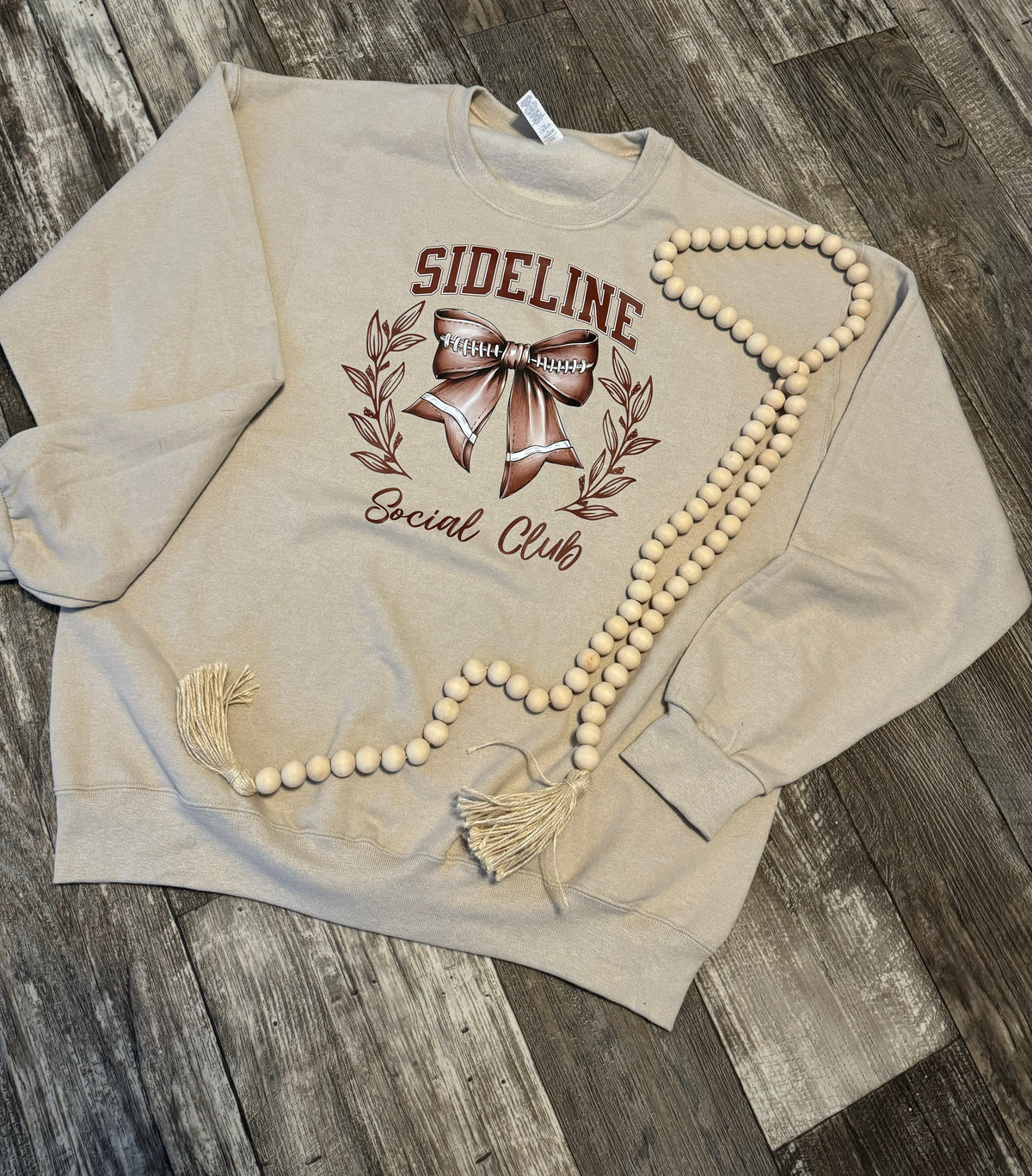 Football Sidelines social club tan Sweatshirt or Tshirt