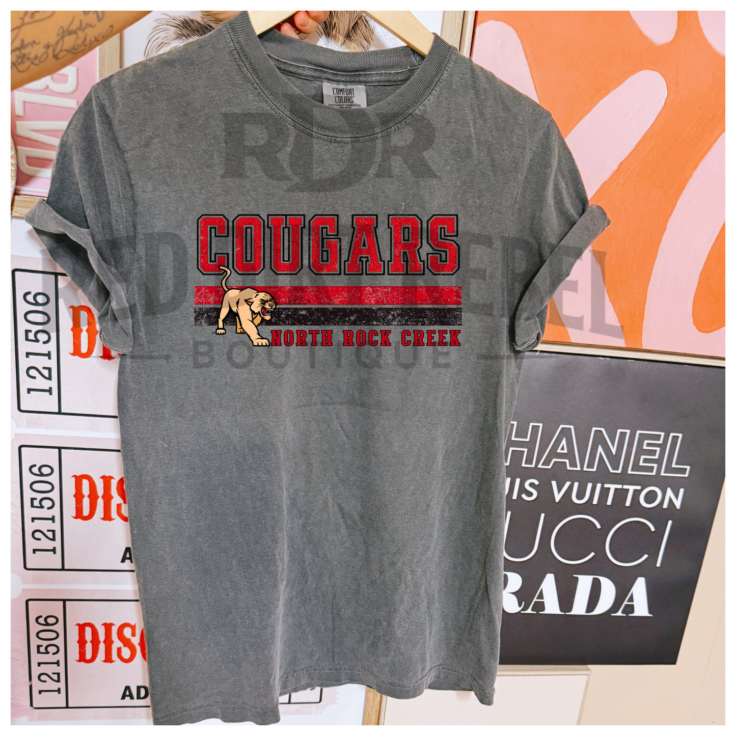 Cougars lines with full body cougar- Tshirt
