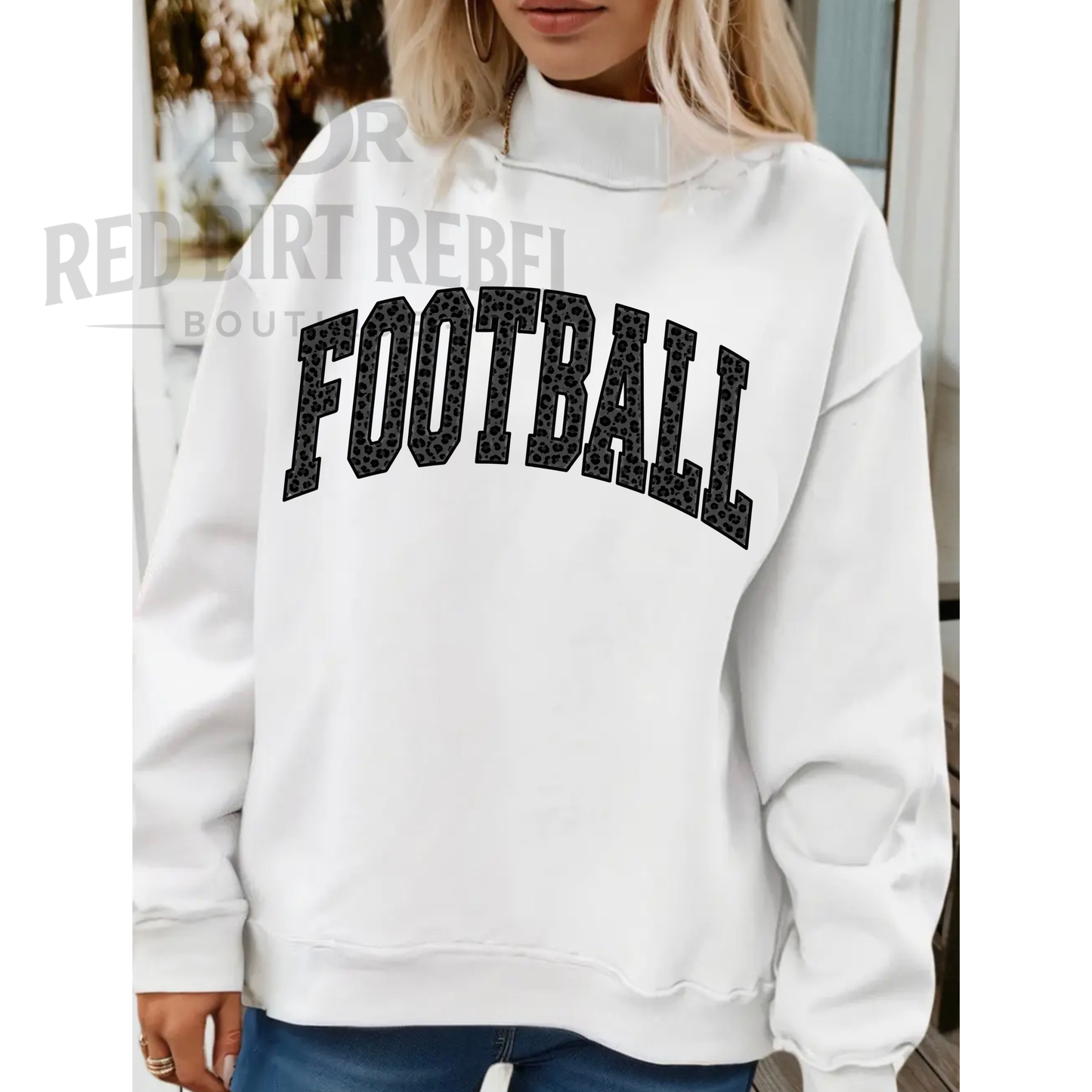 LEOPARD GAME DAY black/grey MOCK NECK SWEATSHIRT reversible!
