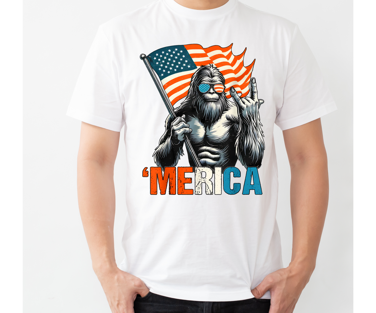 MERICA Big Foot 4th of July T