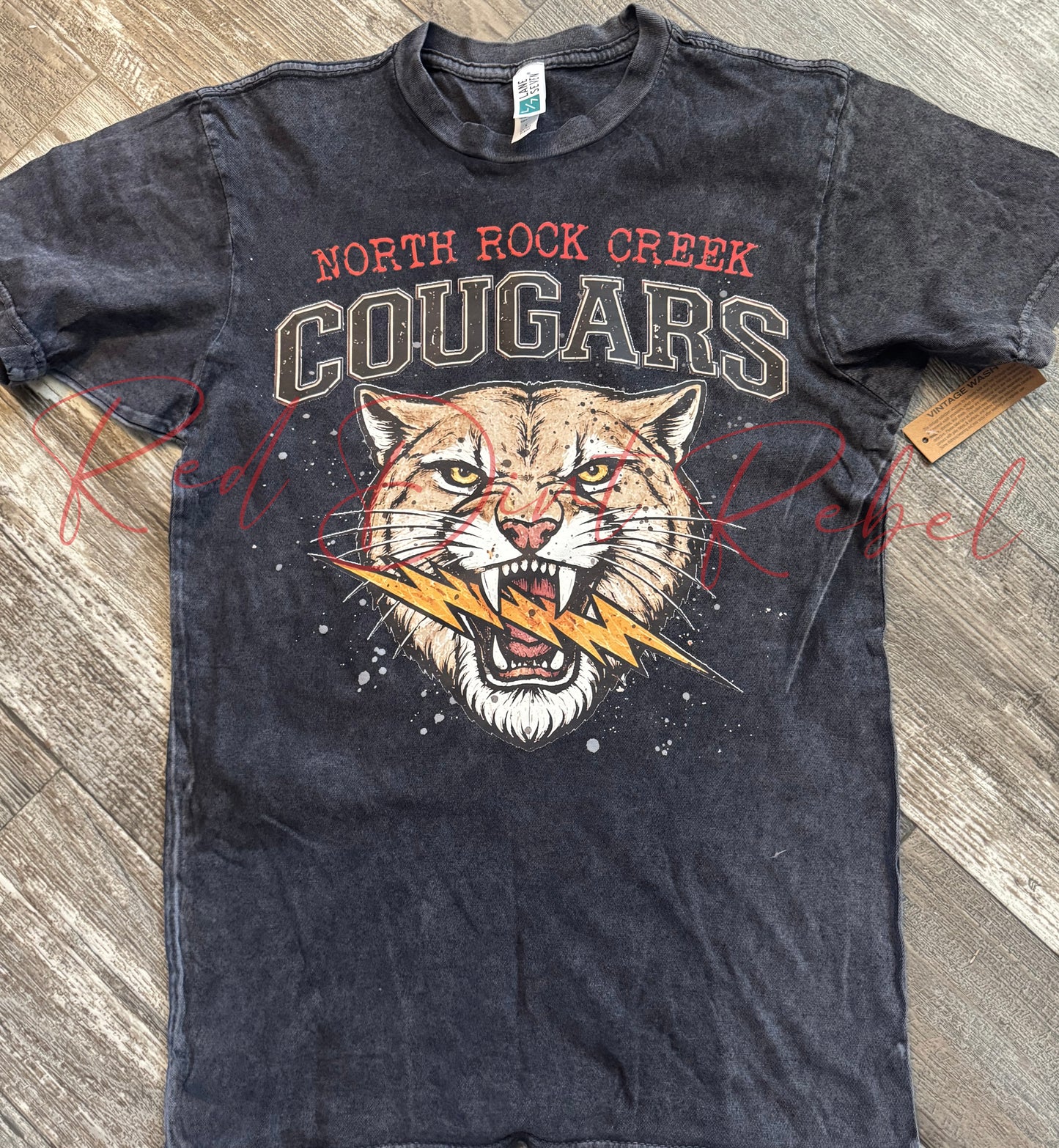 NRC Cougars with lightning bolt vintage look T