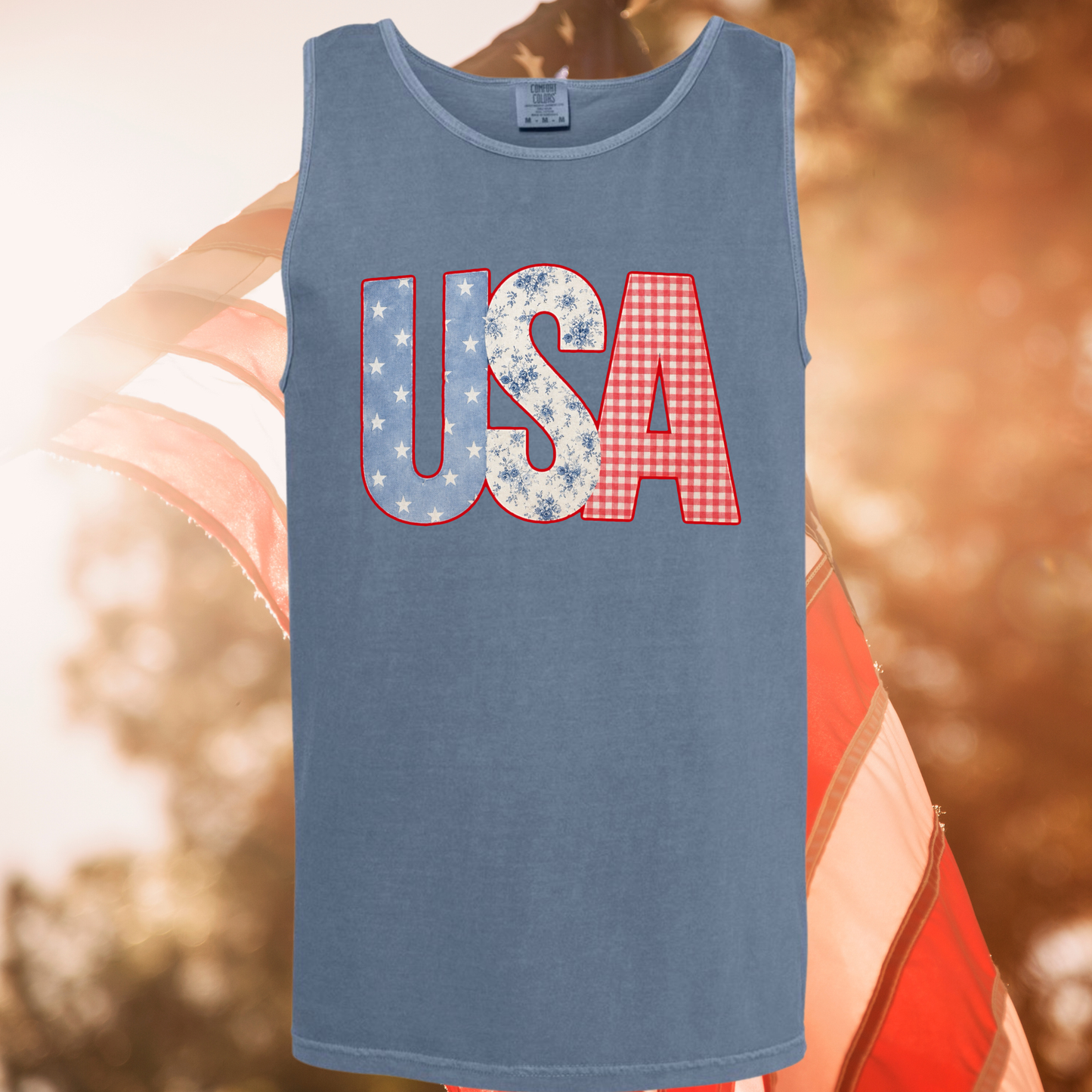 USA Tank Stars Floral and Gingham