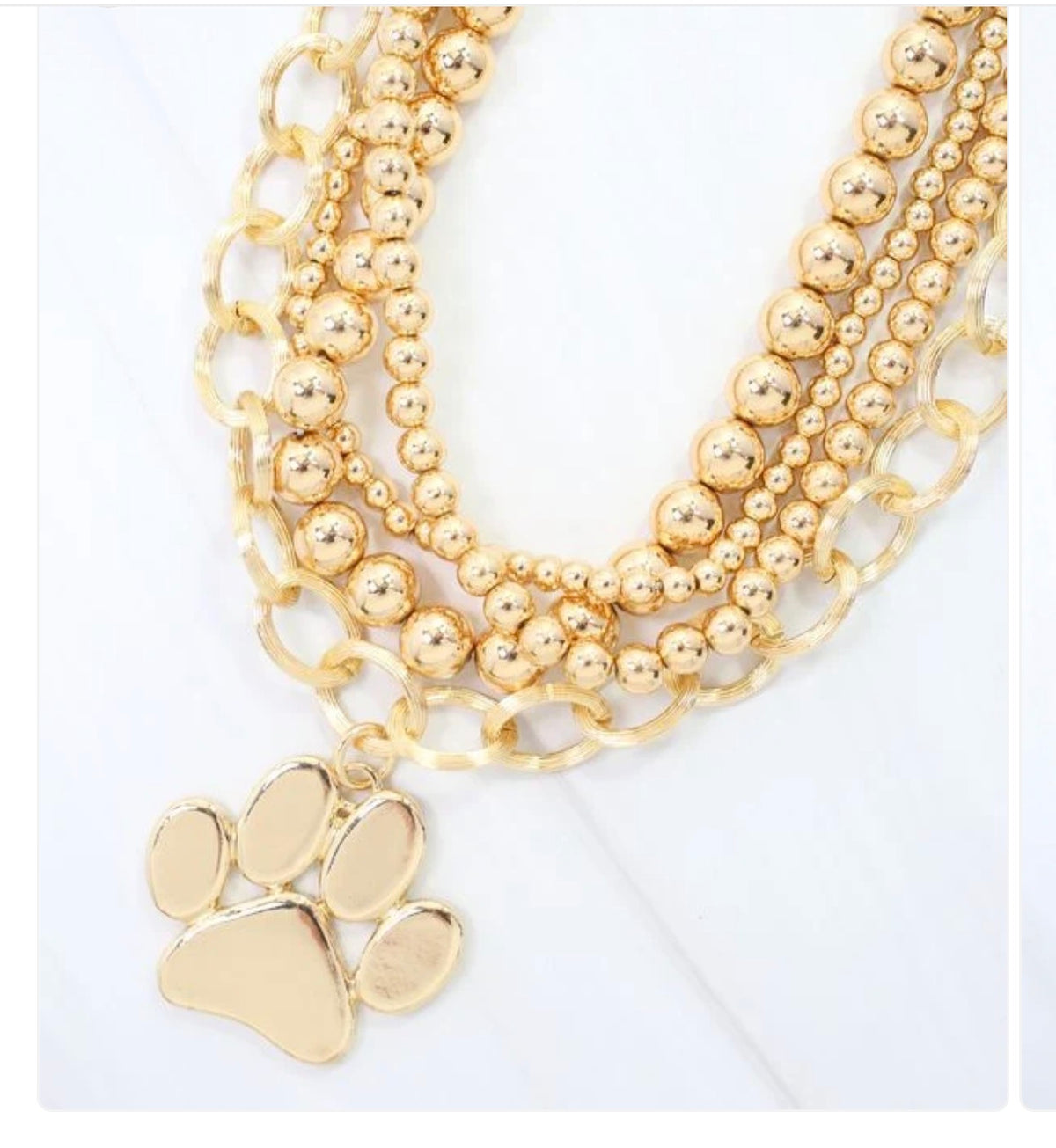 Paw Print or Football Necklace Stack