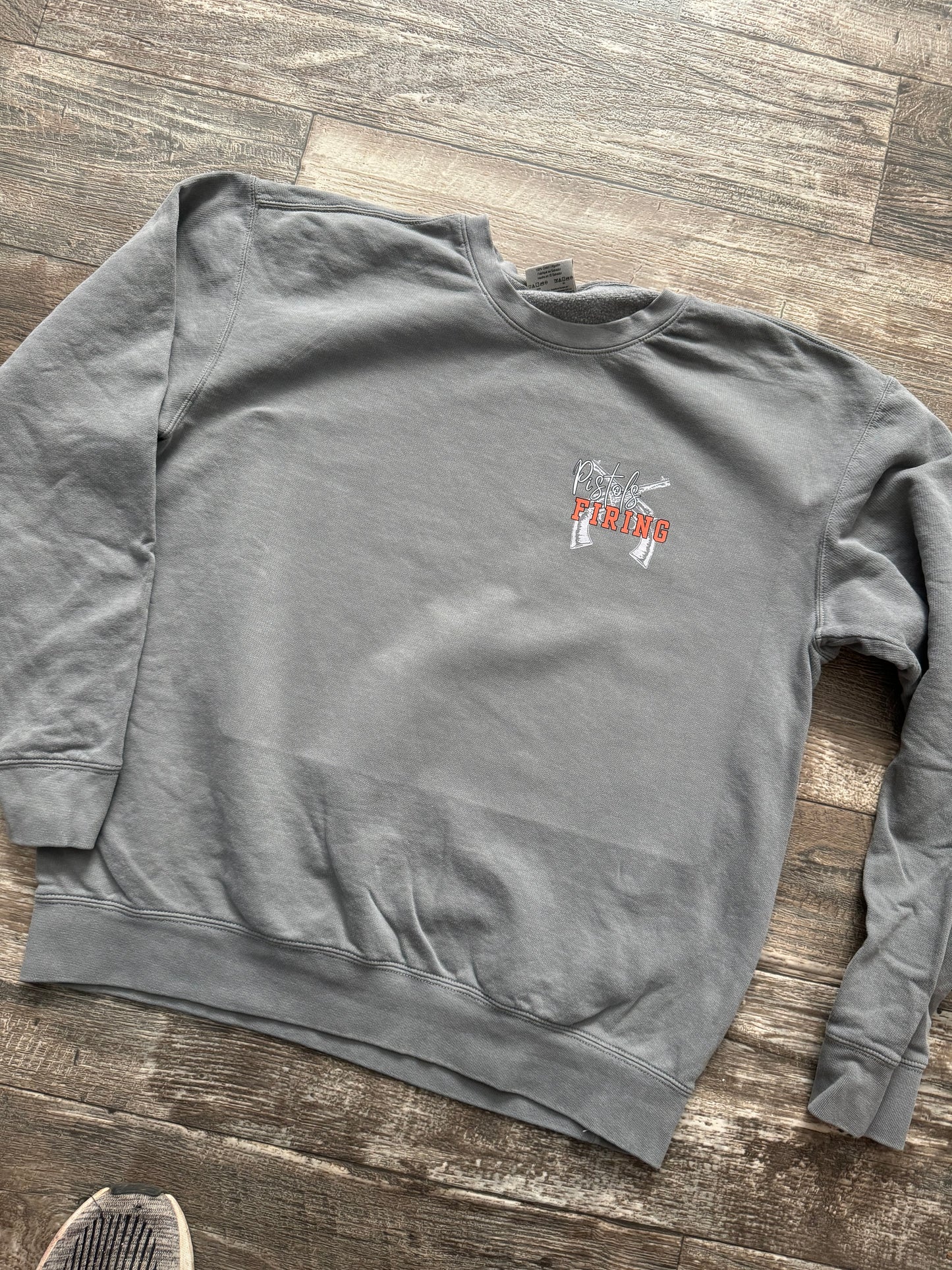 Pistols Firing front- O state bow back Tshirt and sweatshirt