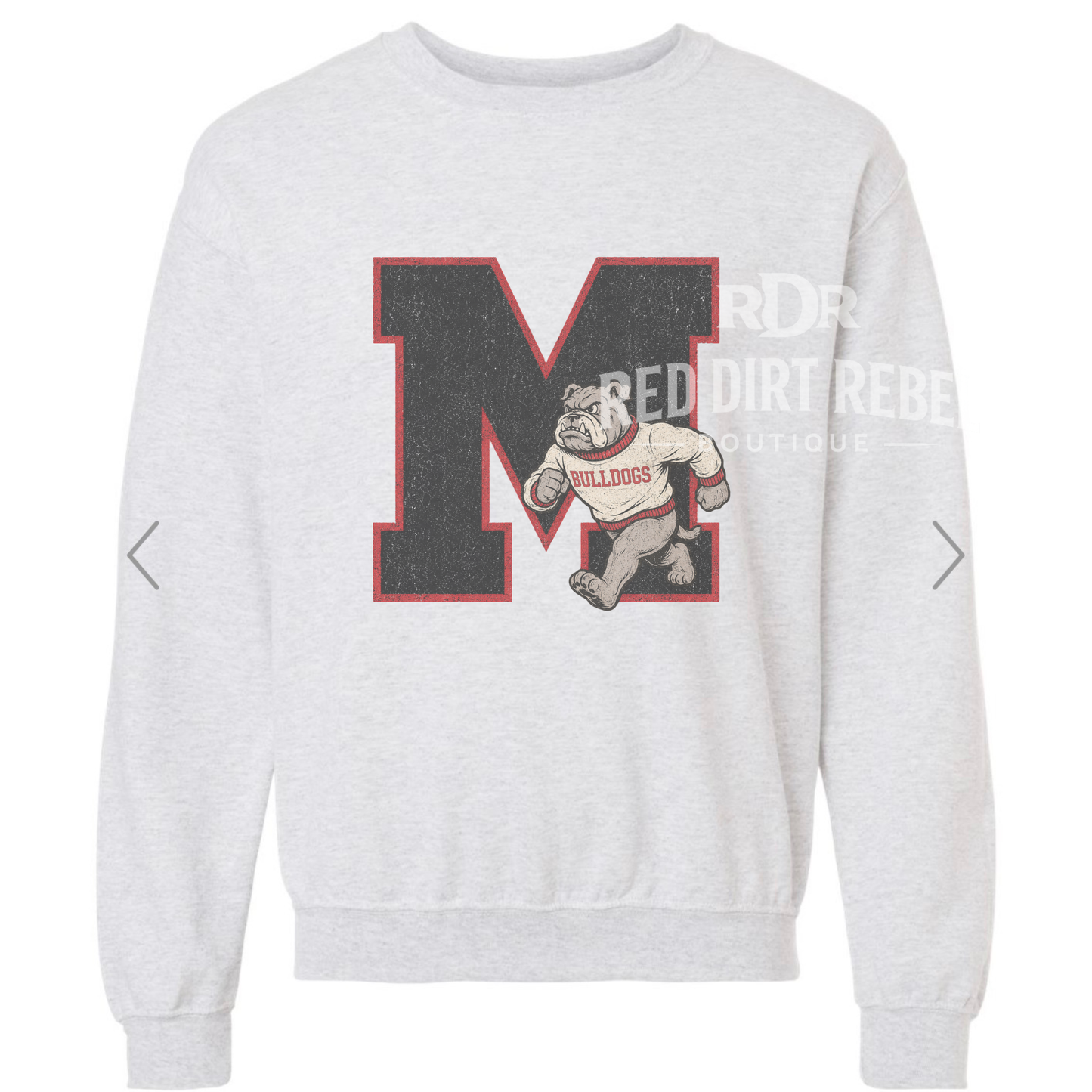 M - Distressed Preppy Vintage Bulldogs Mascot Sweatshirt