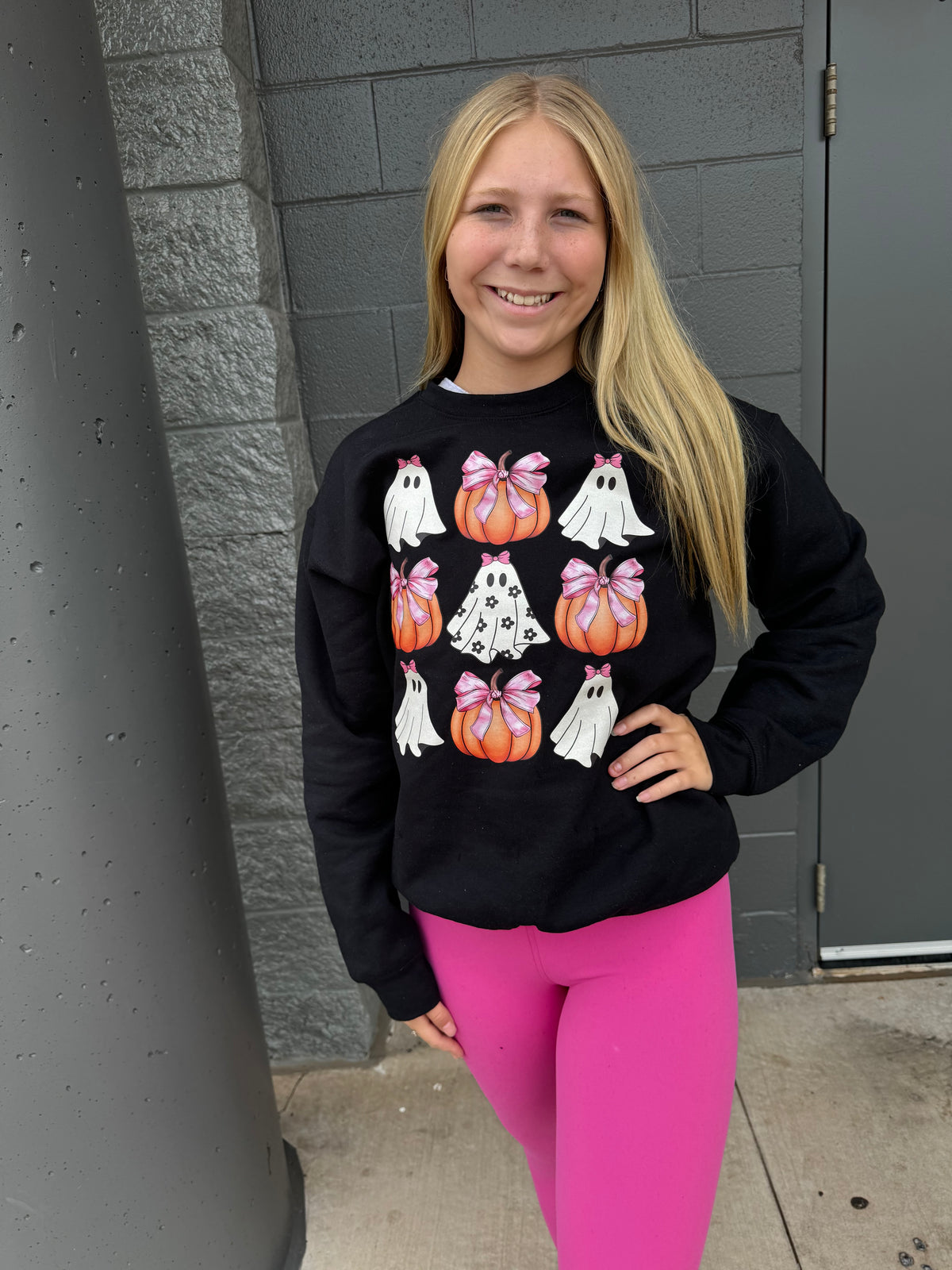 Cute Ghost and Pumpkin Sweatshirt