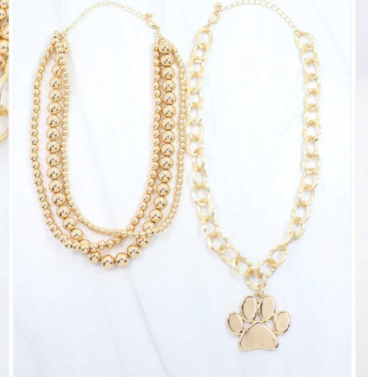 Paw Print or Football Necklace Stack
