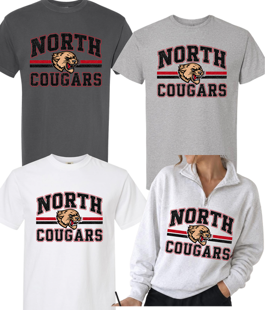 North Cougars- Pom Fundraiser Tshirt. Sweatshirt, and quarter zips