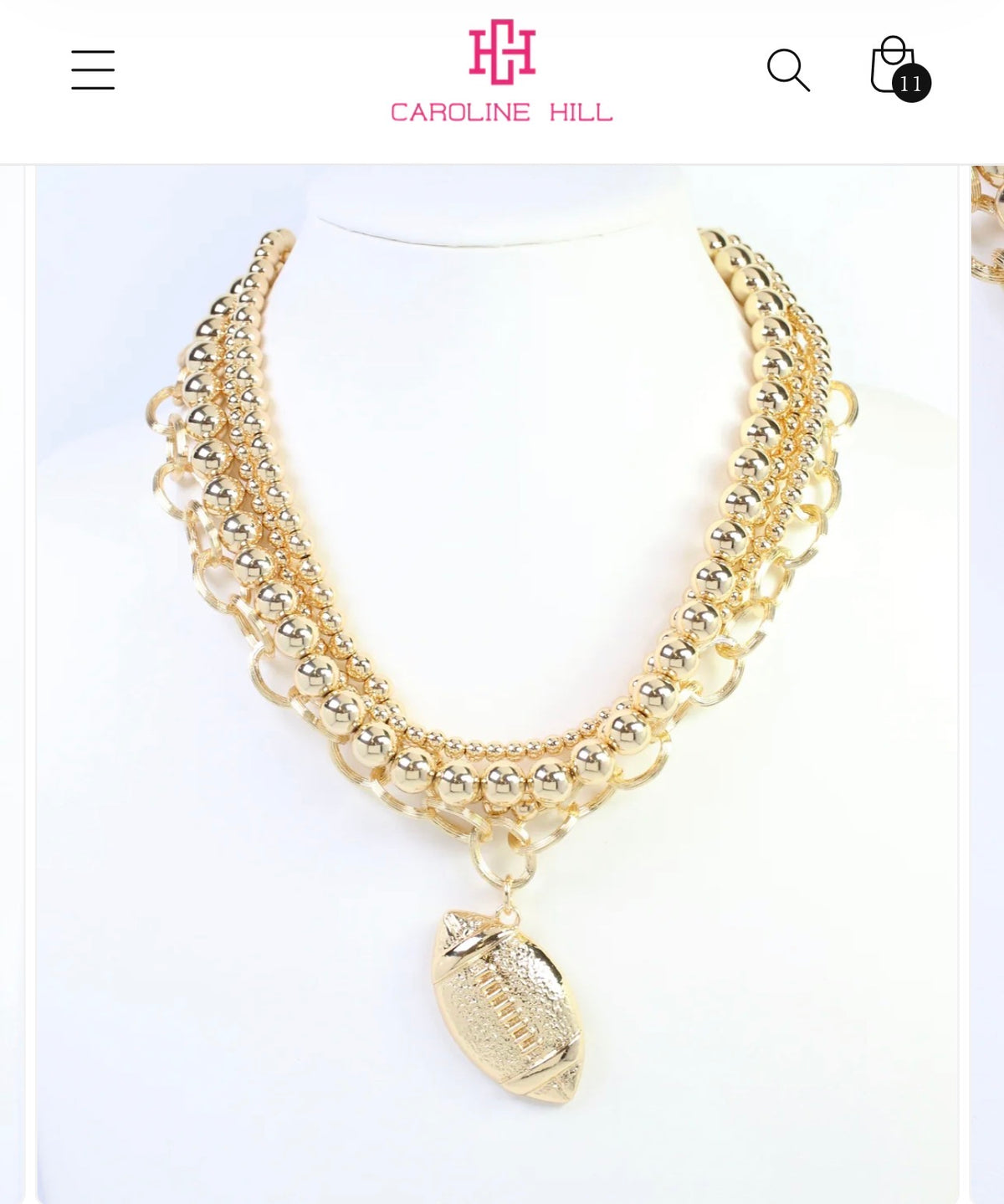 Paw Print or Football Necklace Stack