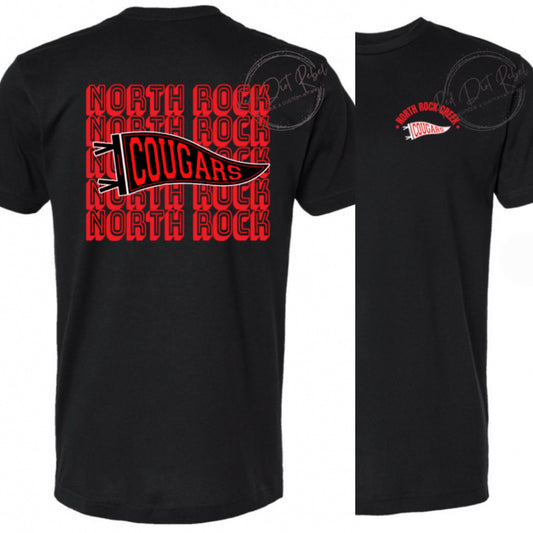 North Rock pennant front and back Tshirt