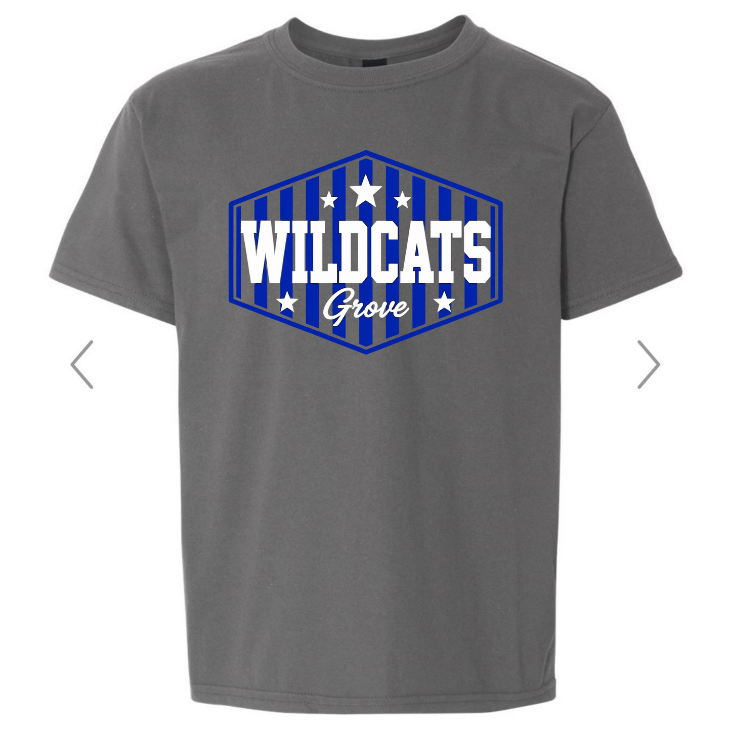 Wildcats Grove - Blue stripes white words & stars