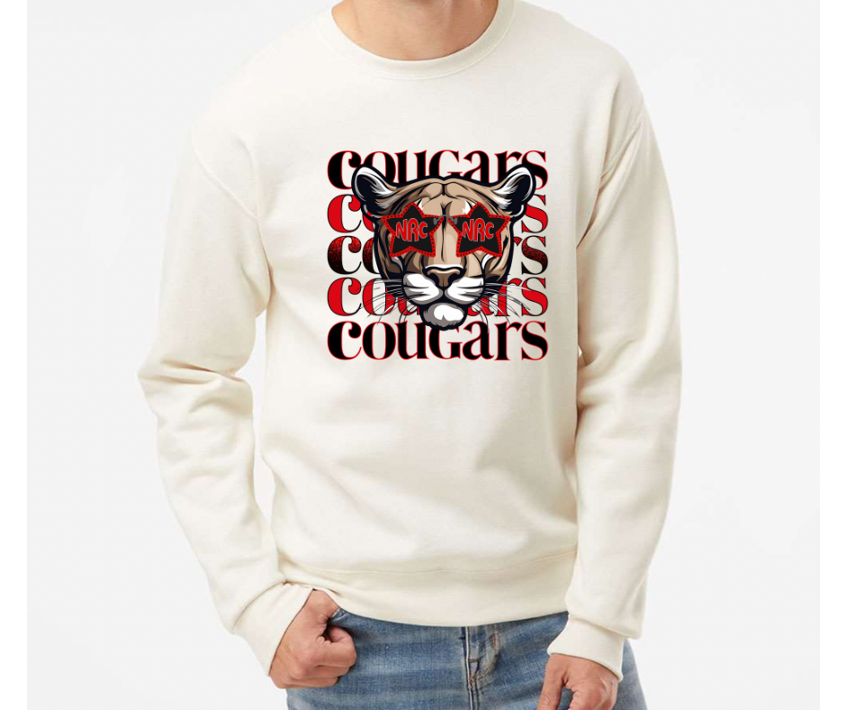 Stacked NRC cougars tan Sweatshirt