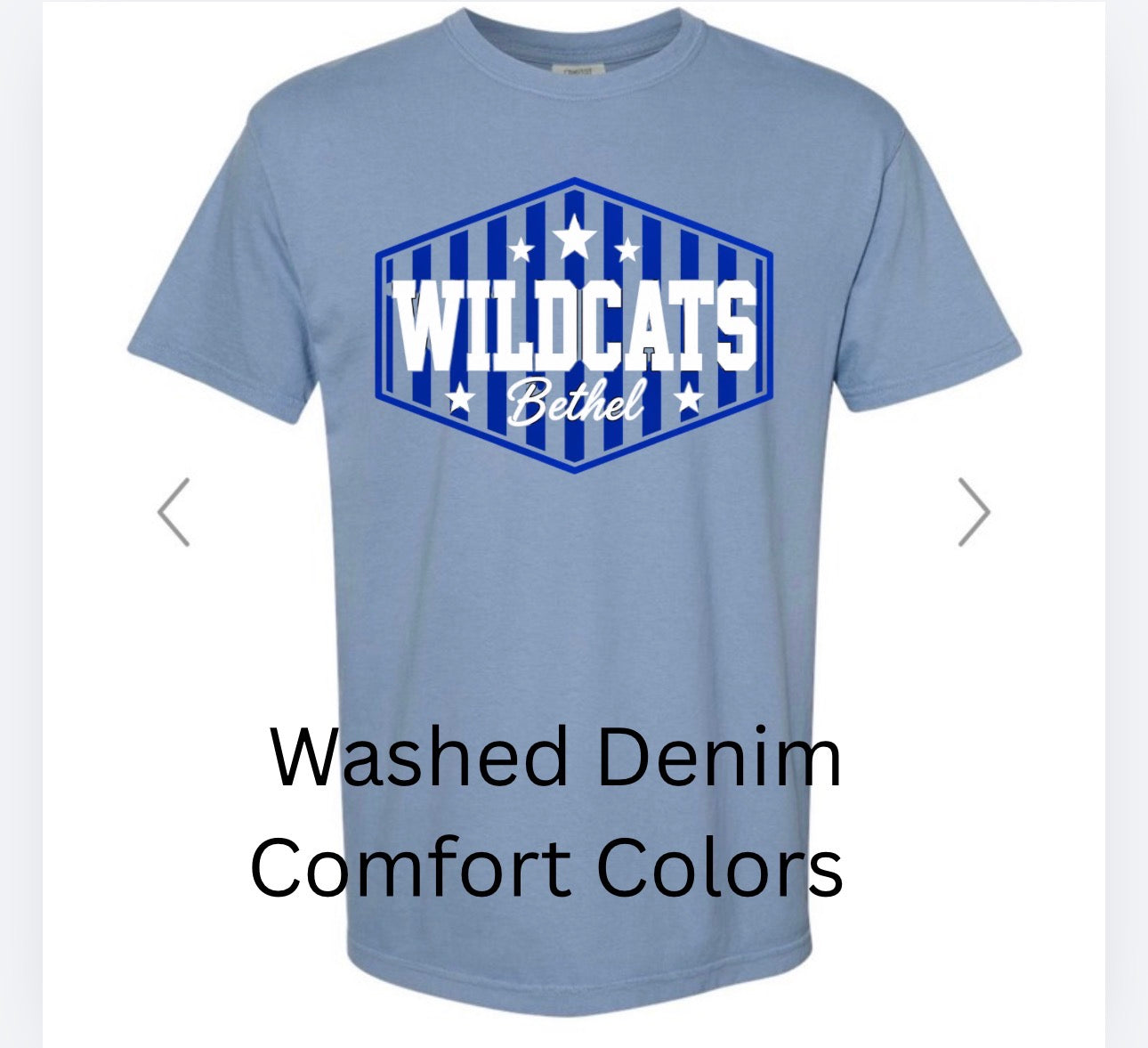 Wildcats Grove - Blue stripes white words & stars