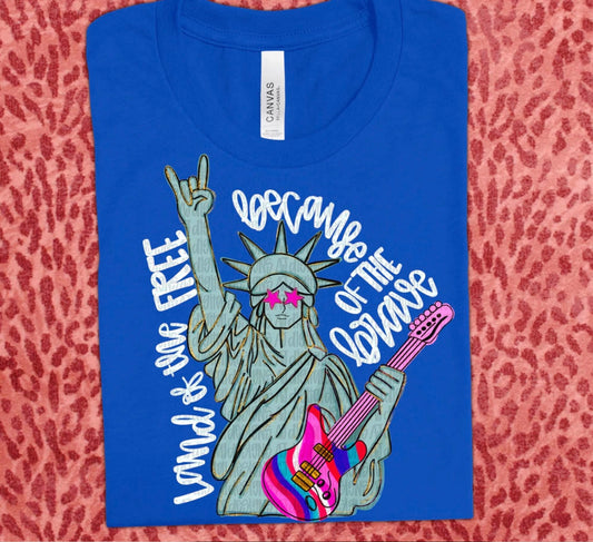 Land of the Free Because of the Brave Rocker Lady Liberty