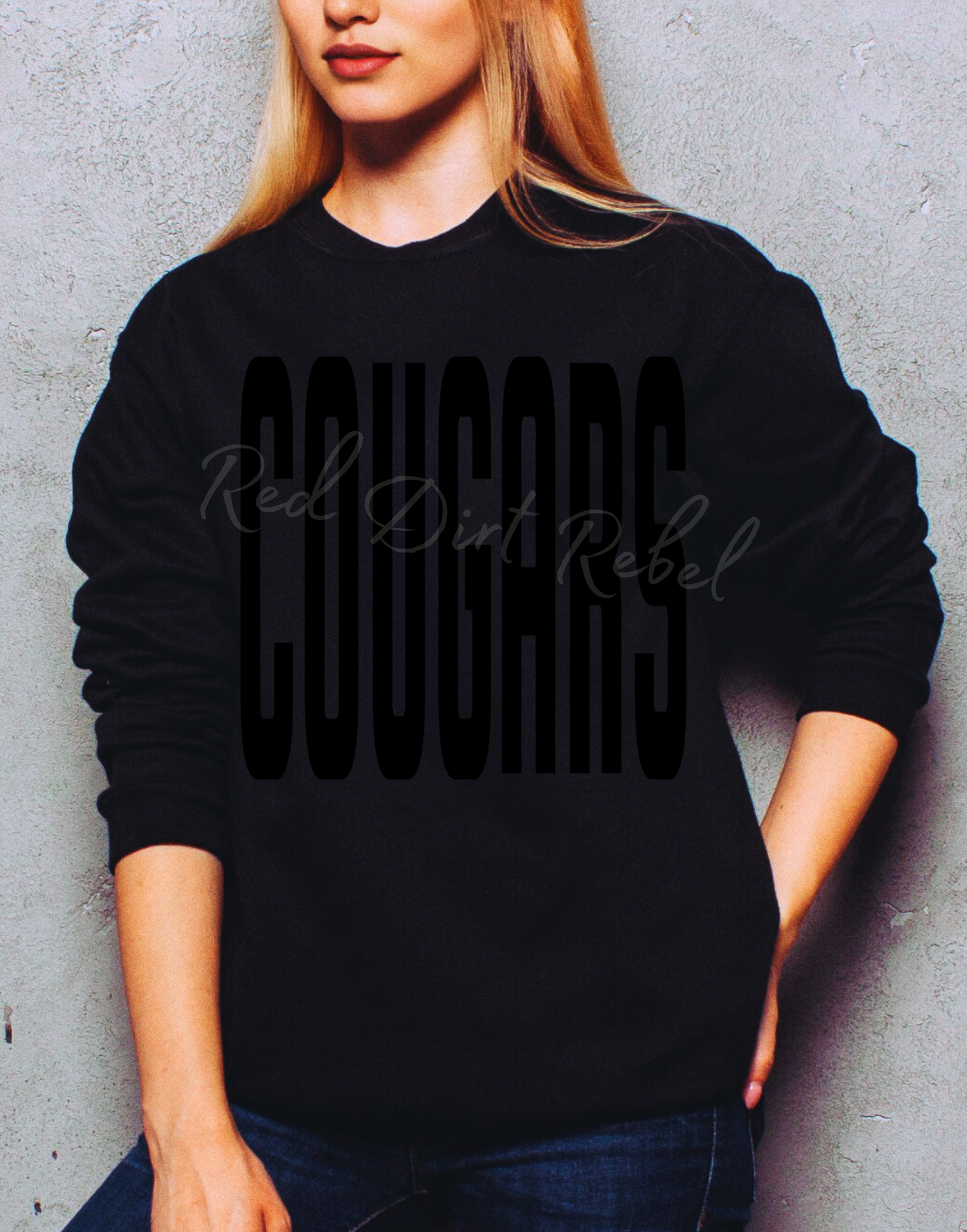 Tall Cougars Black Design TShirt or sweatshirt