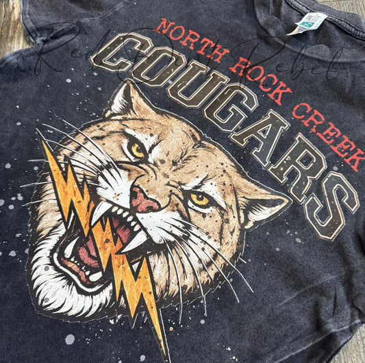 NRC Cougars with lightning bolt vintage look T