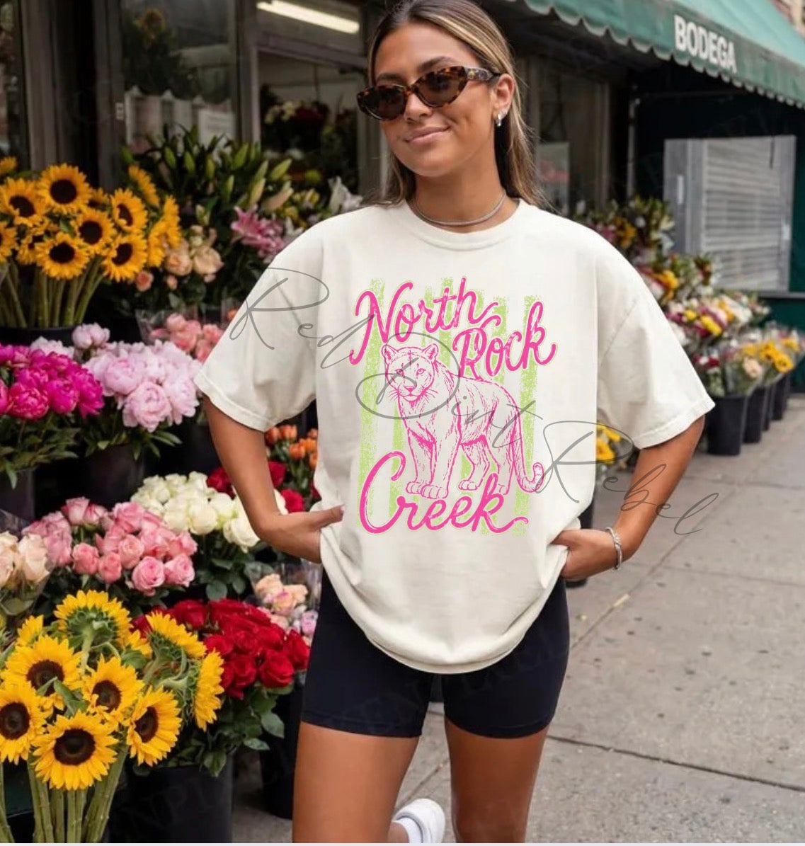 Preppy Stripe NRC Green Stripe, pink words