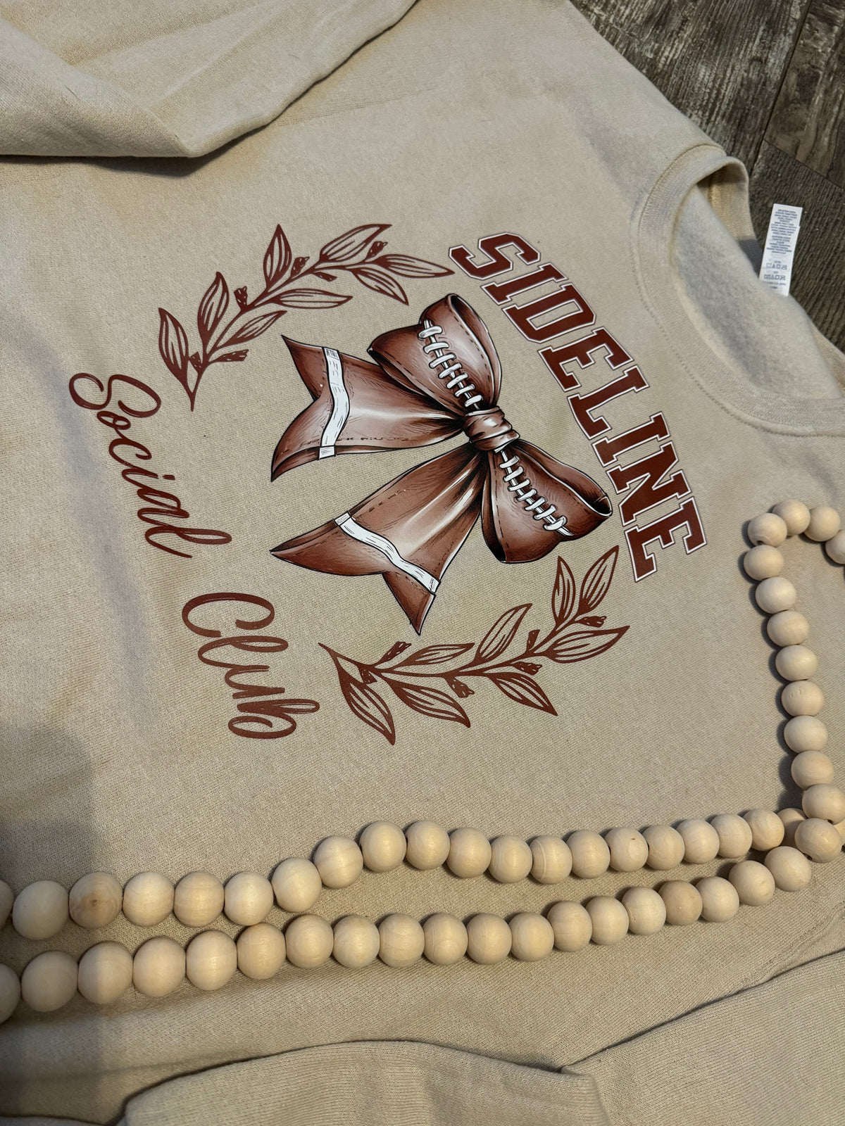 Football Sidelines social club tan Sweatshirt or Tshirt