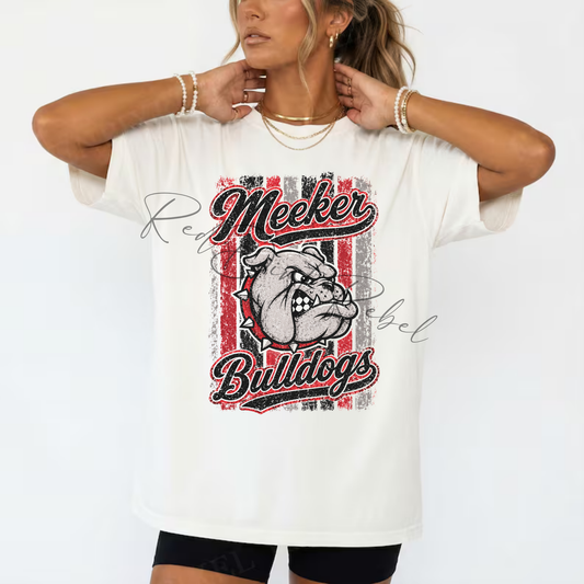 Preppy Stripe Meeker Bulldogs Traditional Colors
