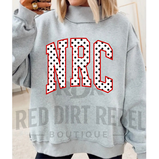 NRC -Polka dot red Outline MOCK NECK SWEATSHIRT