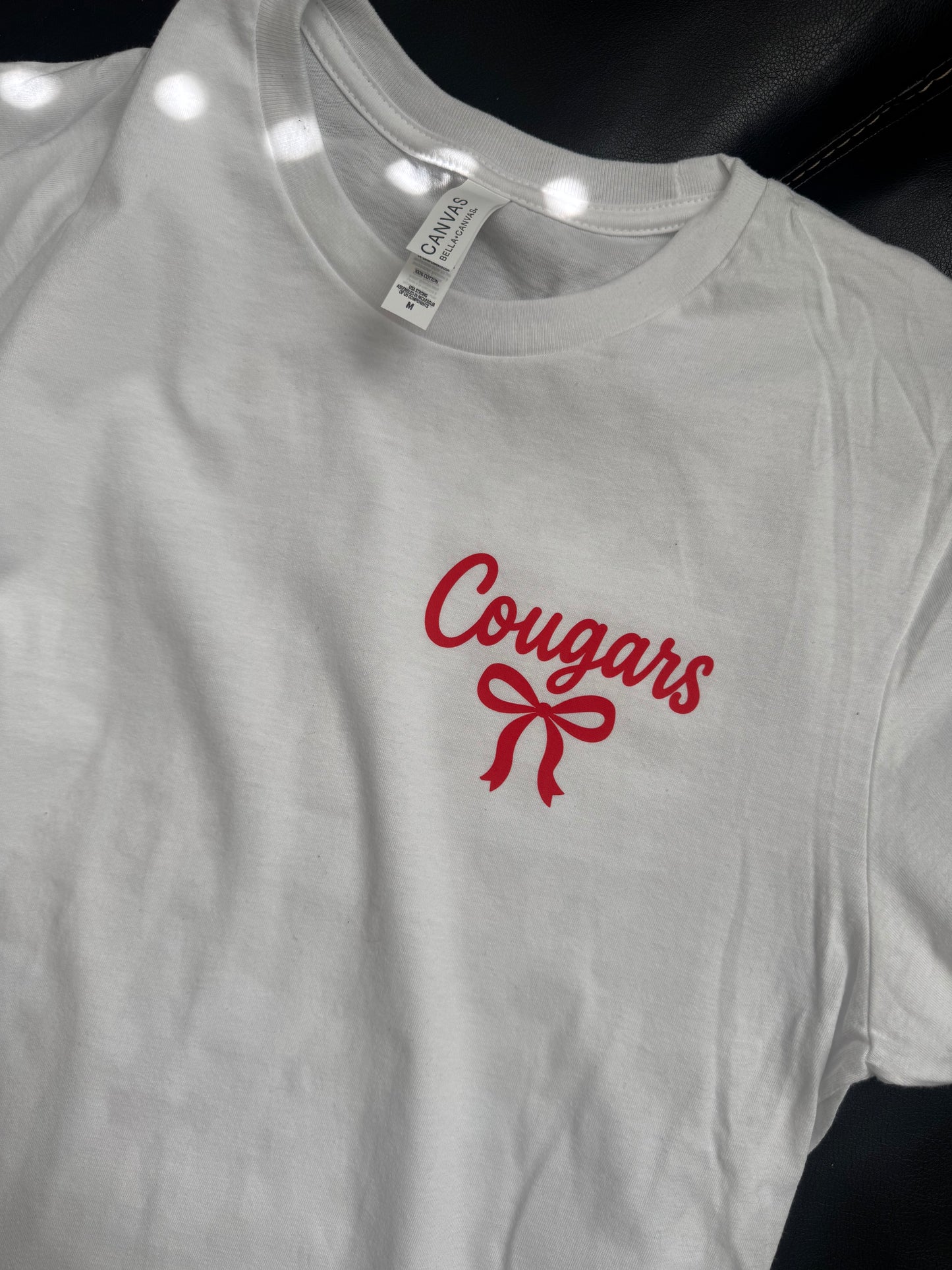 Cougars - north rock Plaid with bow, front and back