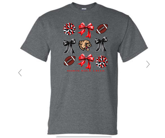 NRC Coquette Bow- Football, cheer and pom Tshirt