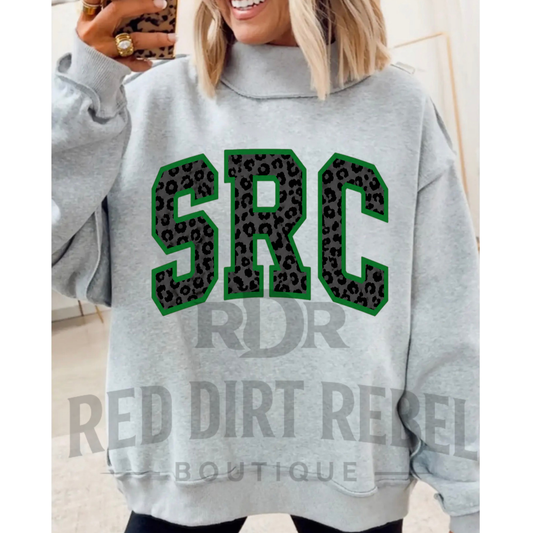 SRC grey/black leopard MOCK NECK SWEATSHIRT