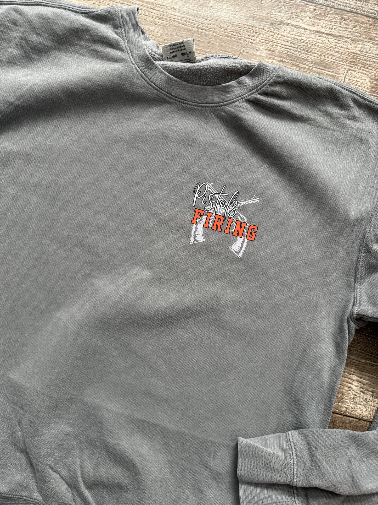 Pistols Firing front- O state bow back Tshirt and sweatshirt