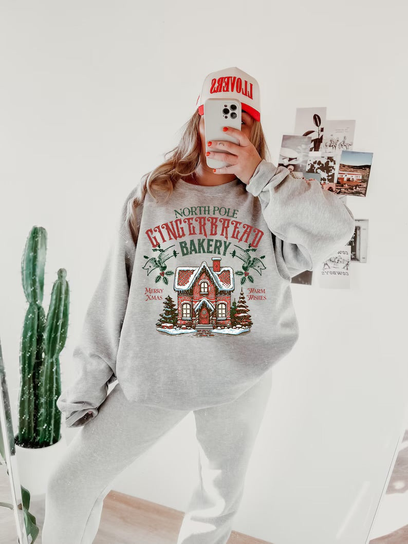 North Pole Gingerbread Bakery Christmas Shirt