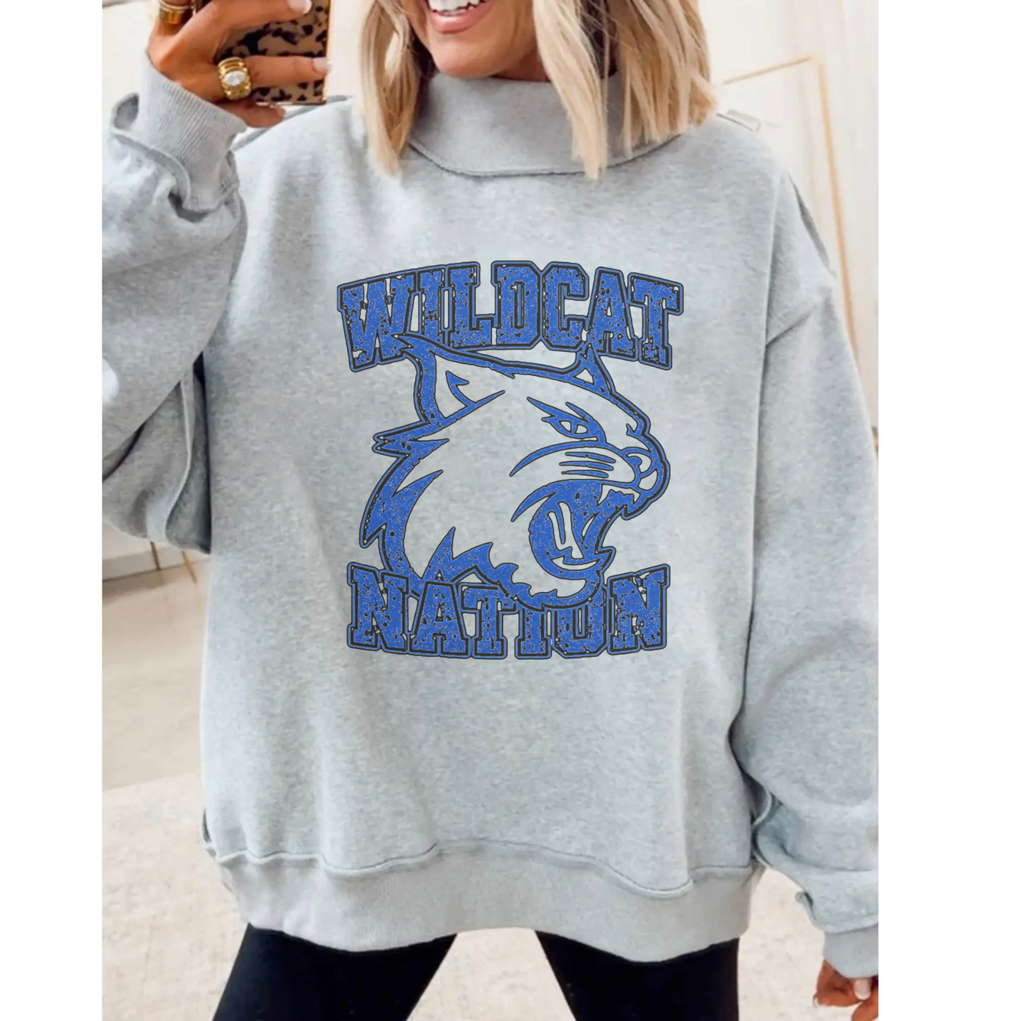 GROVE Wildcat Nation mock neck sweatshirt