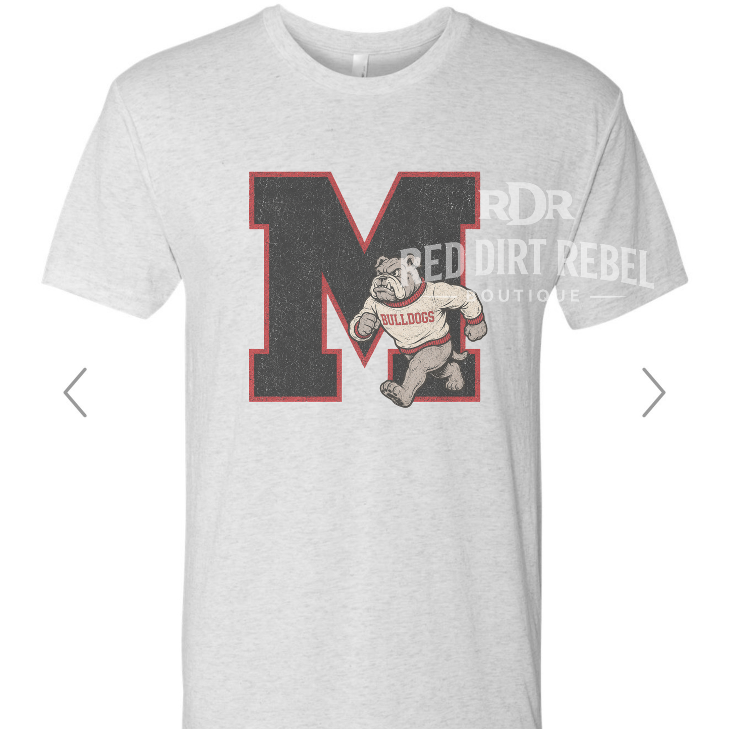 M - Distressed Preppy Vintage Bulldog Mascot Triblend Tshirt