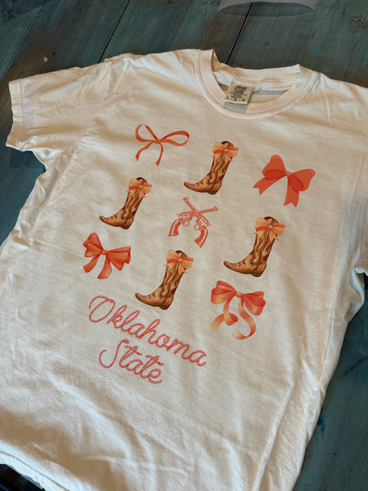 Ok State Preppy Bow Tshirt