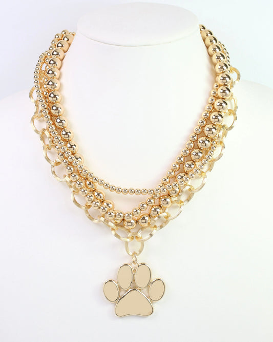 Paw Print or Football Necklace Stack