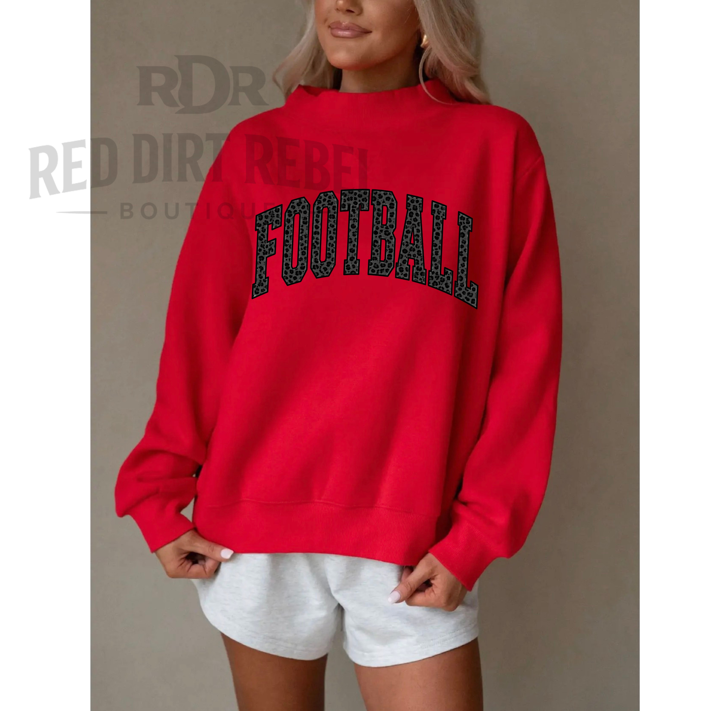 LEOPARD GAME DAY black/grey MOCK NECK SWEATSHIRT reversible!
