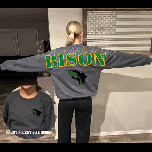 Oversized BISON Across Back Sweatshirt