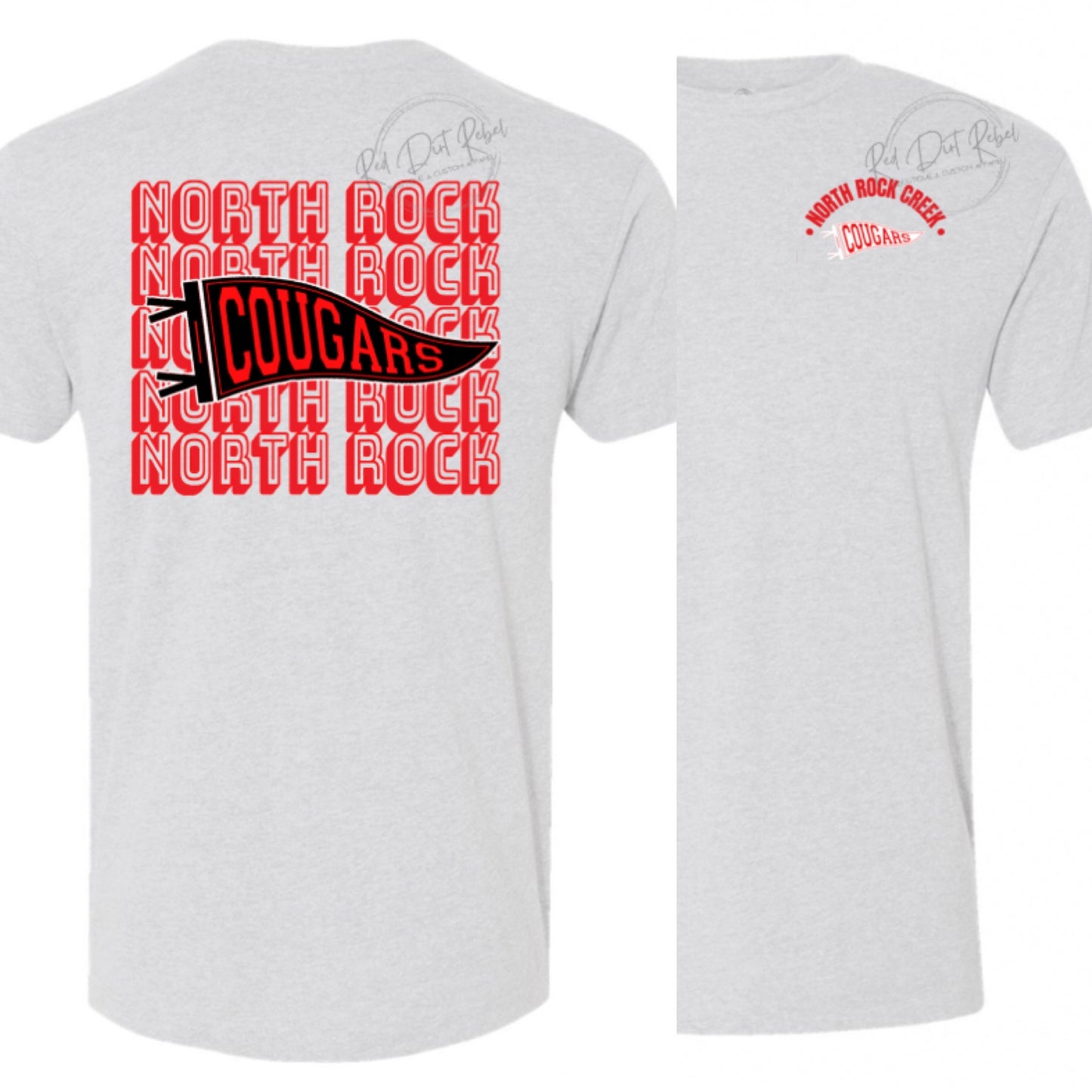 North Rock pennant front and back Tshirt