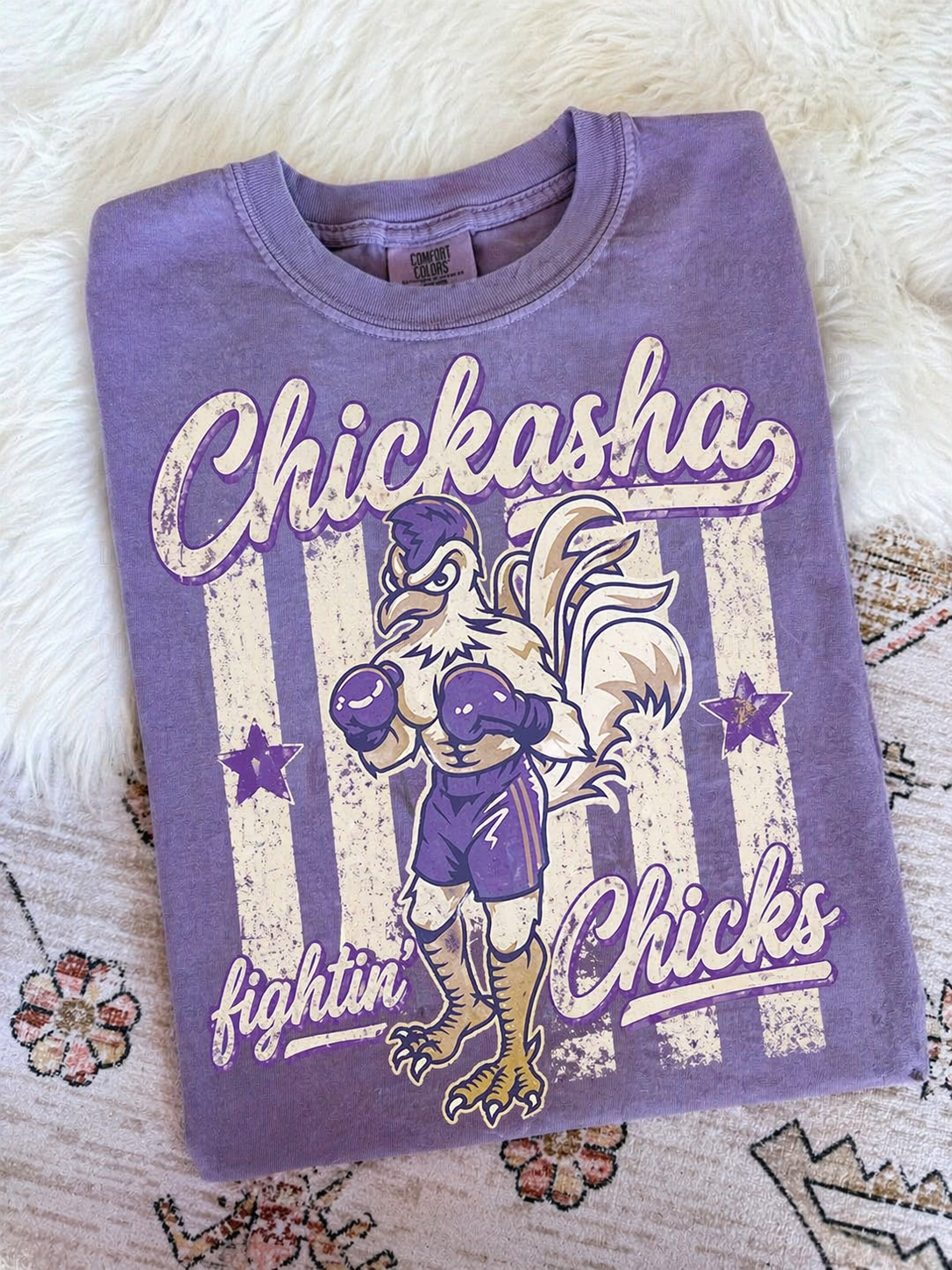 Preppy Stripe Chickasha Fightin Chicks T