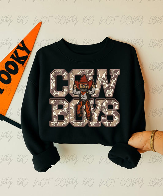 Cowboys faux embroidery